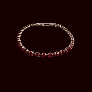 18K White Gold Plated Bracelet with Gems 🆕